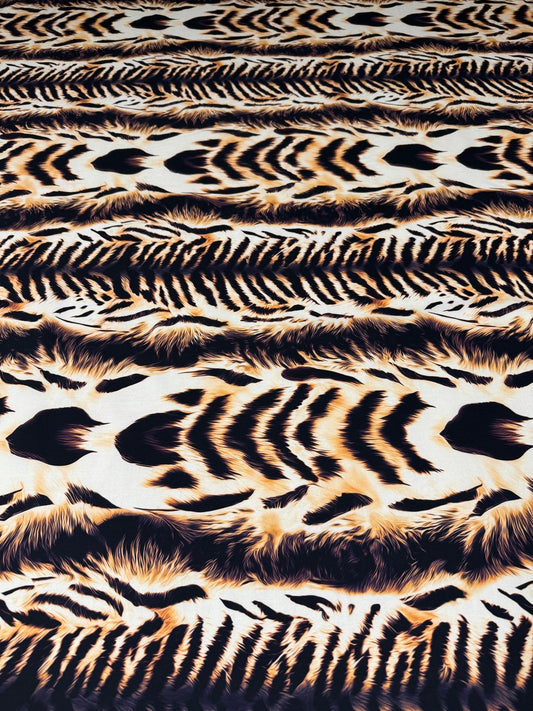 Abstract Tiger Stripe Organic Cotton Poplin Fabric by the Metre