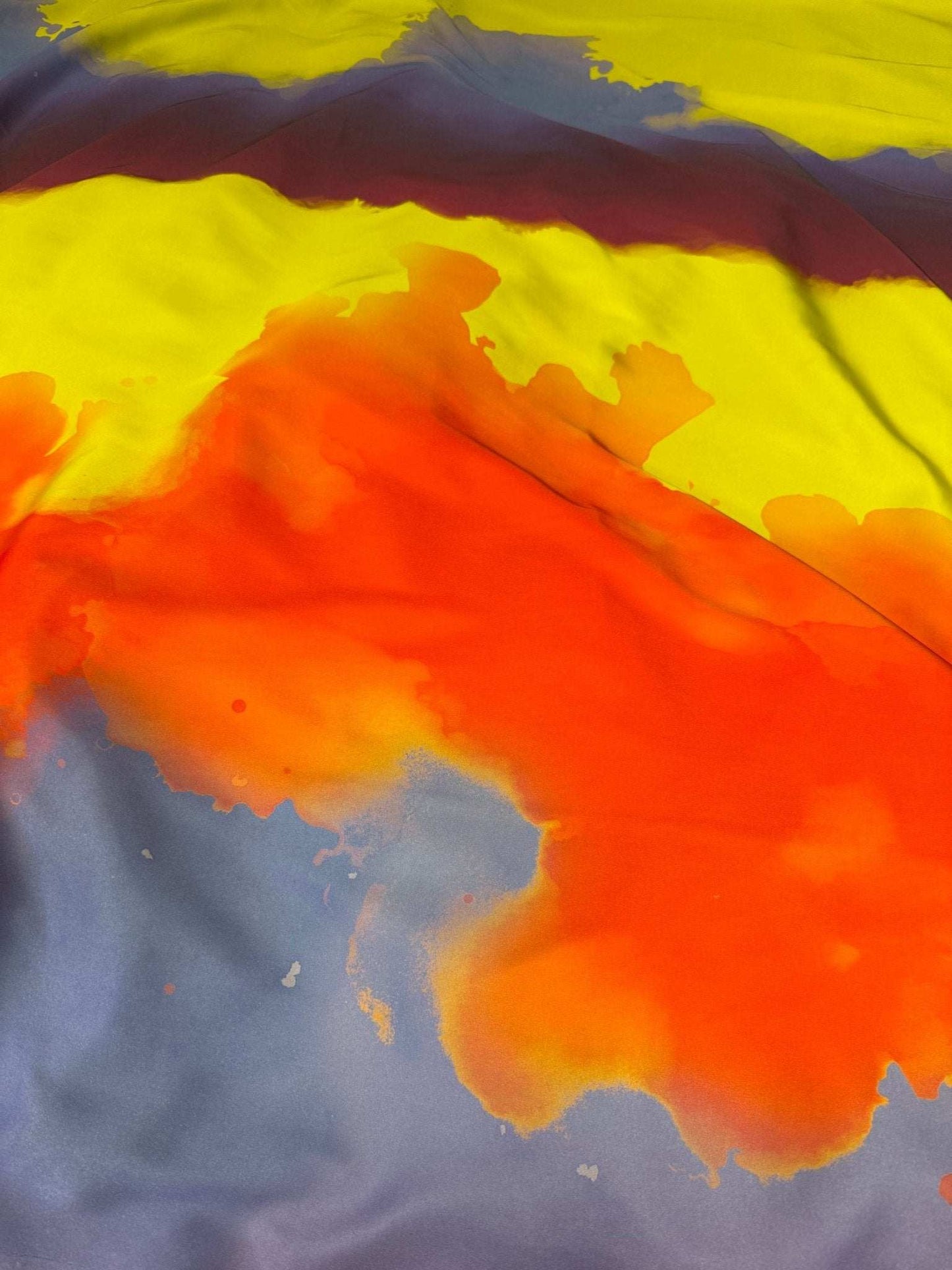 Abstract Watercolor Fabric, Vibrant and Artistic Design Fabric – Custom Printed Fabric on Satin, Crepe, Spandex or Chiffon