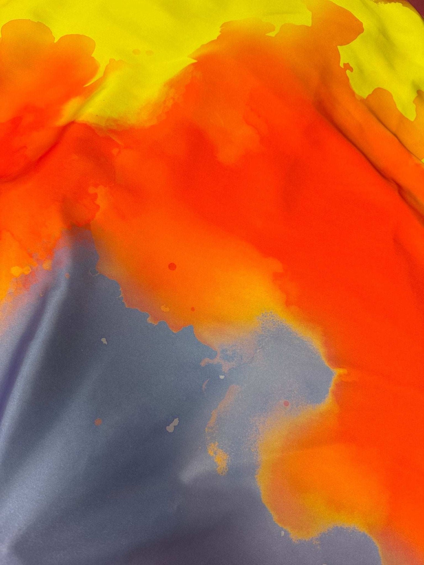 Abstract Watercolor Fabric, Vibrant and Artistic Design Fabric – Custom Printed Fabric on Satin, Crepe, Spandex or Chiffon