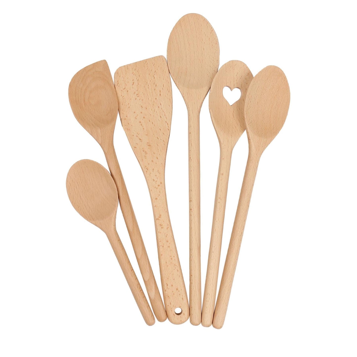 6pc Wooden Cooking Spoon Set - 20-35cm