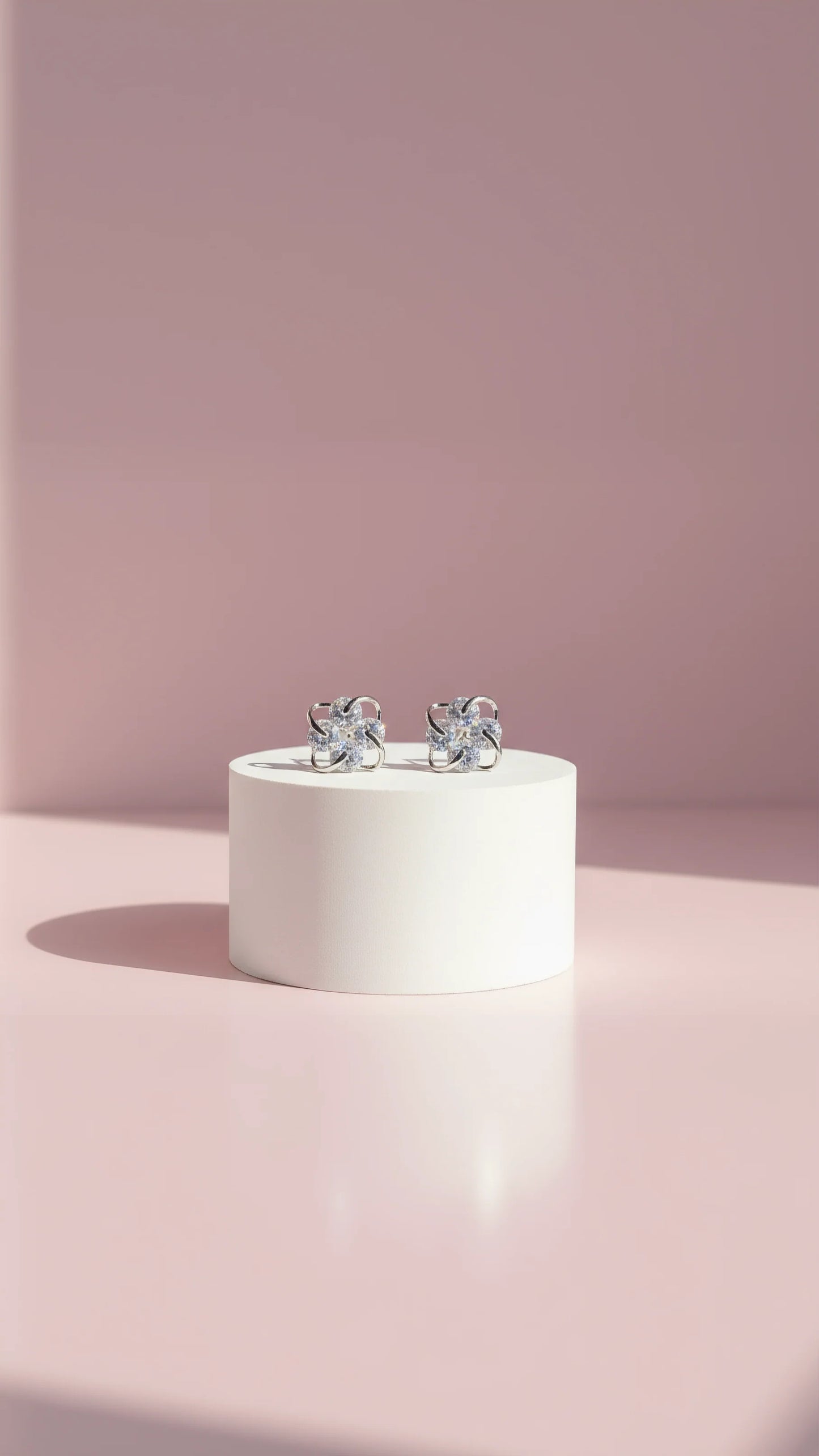 Knotted Round Cut Crystal Stud Earrings