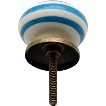 Round Stripe Ceramic Cabinet Knob