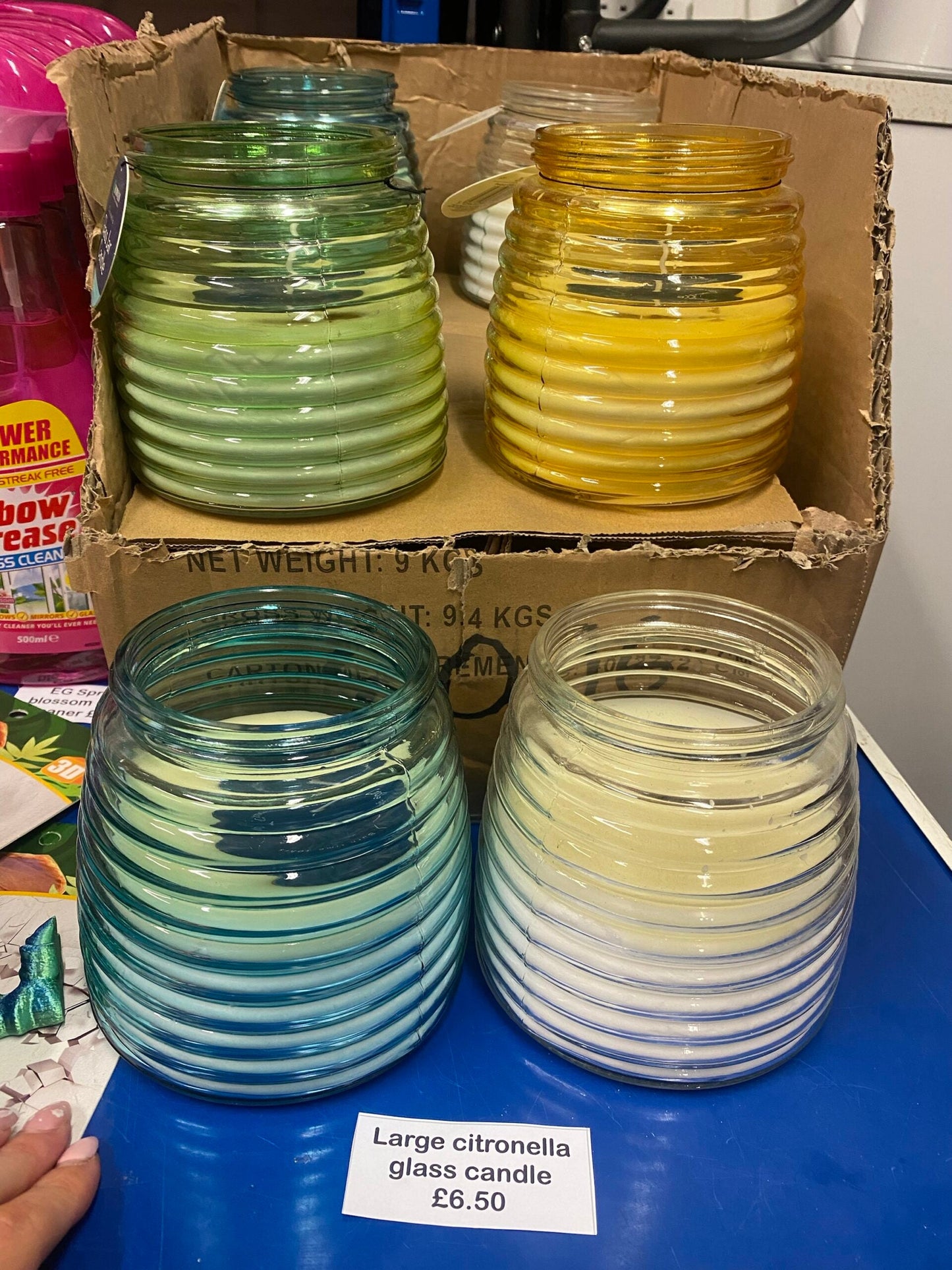 Large citronella glass jar