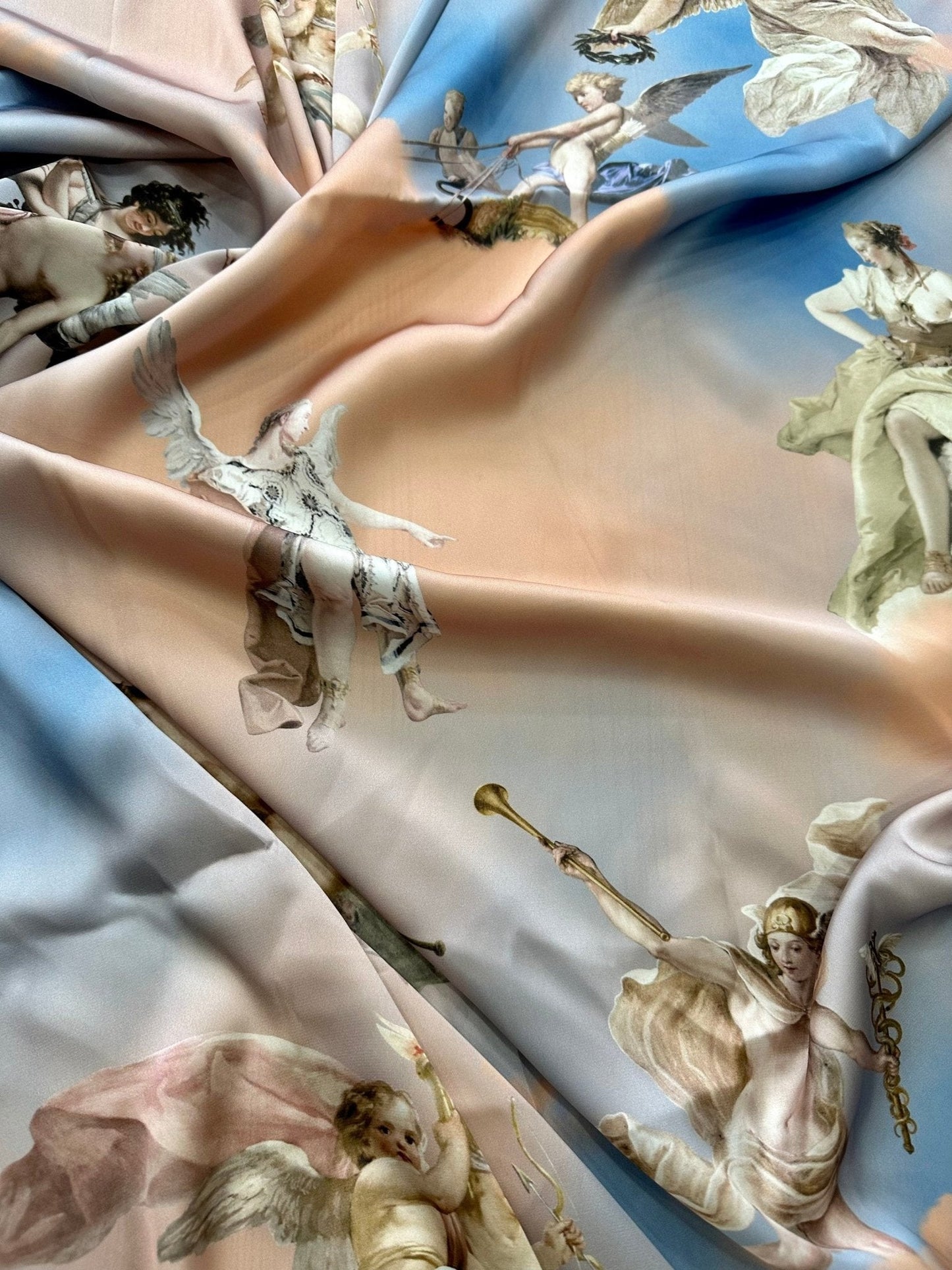 Angel Print Sky Blue Fabric