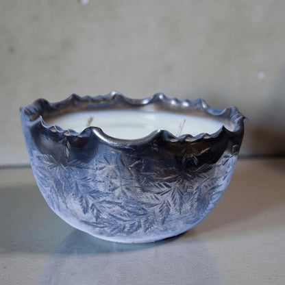 Repurposed Vintage Pot Candle – Amber & Rock Salt