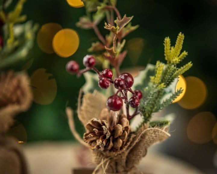 Pine Cone Berries Mini Artificial Tree Decoration