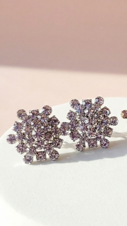 Cluster Crystal Non Pierced Clip On Earrings