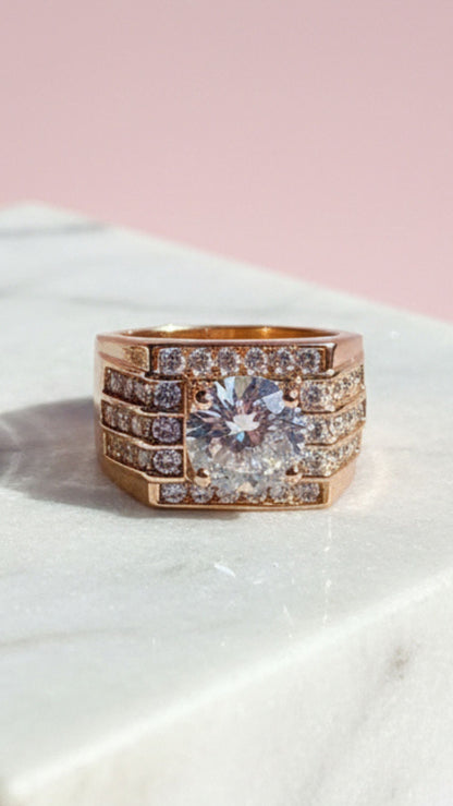 Men's Round Cut Crystal Box Set of 12 Rings