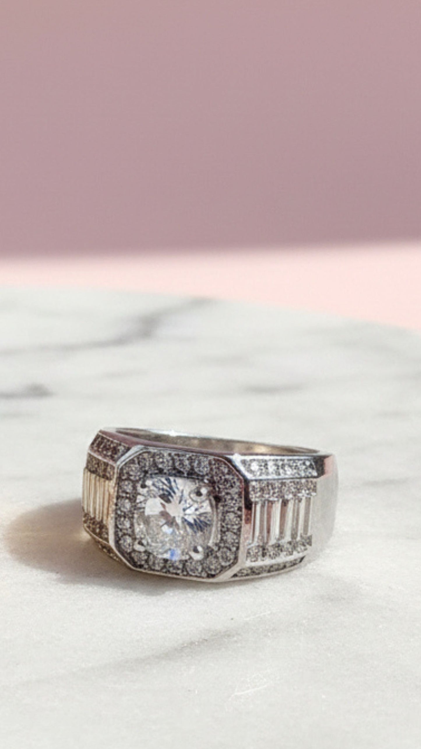 Men's Layered Band Crystal Box Set of 12 Rings