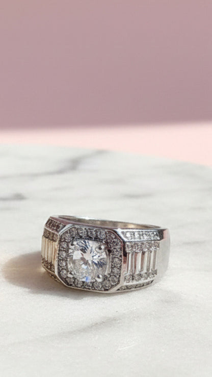 Men's Layered Band Crystal Box Set of 12 Rings