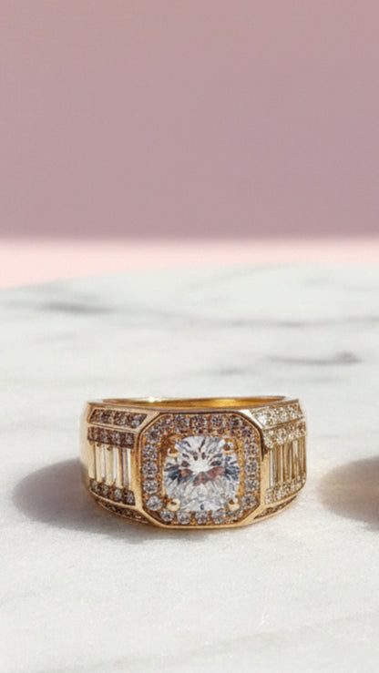 Men's Layered Band Crystal Box Set of 12 Rings