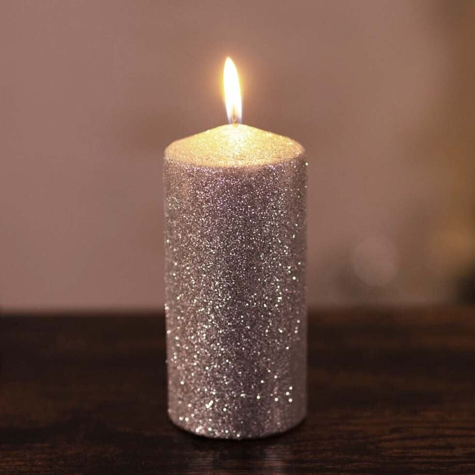 Premium Quality Glitter Pillar Candles Decorations