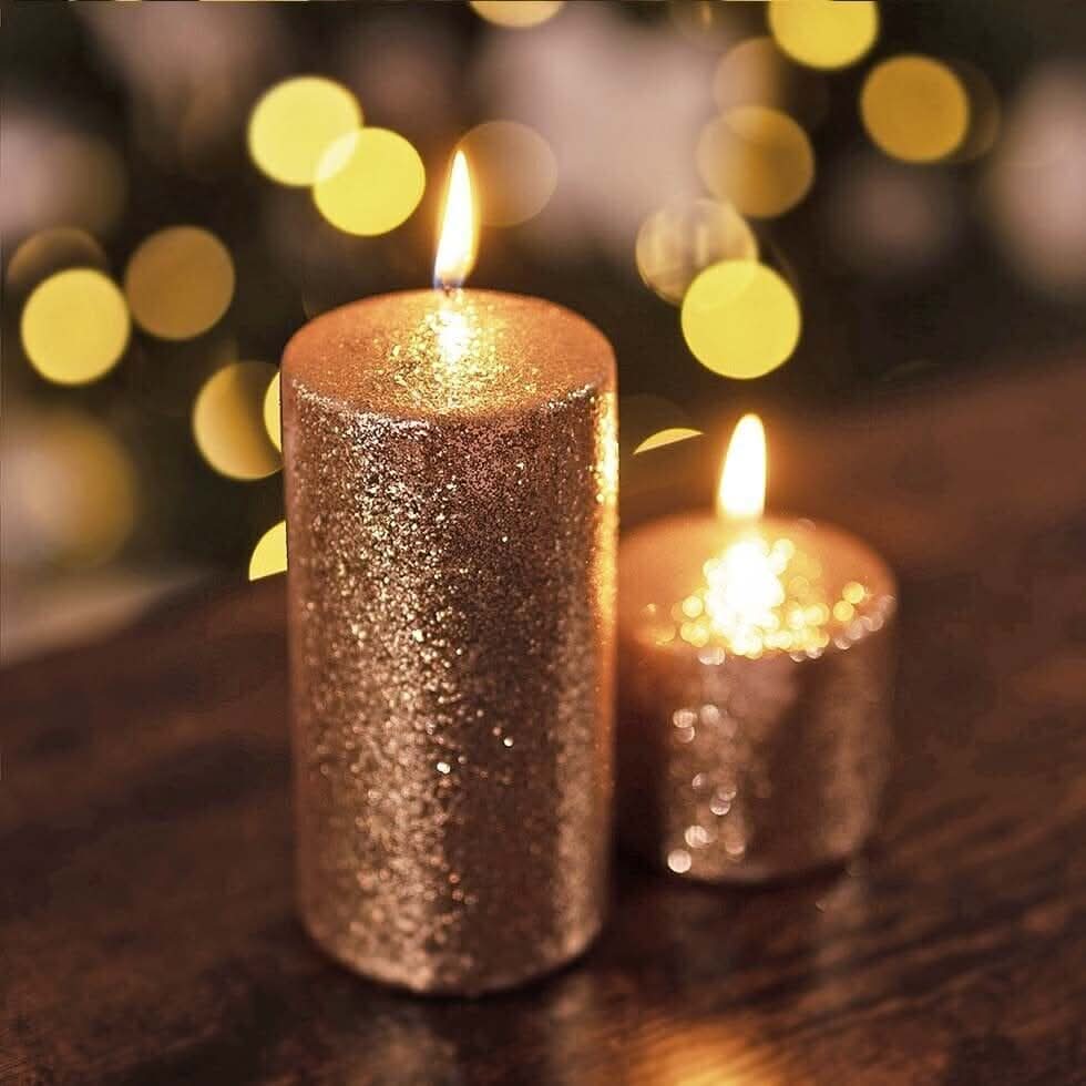 Premium Quality Glitter Pillar Candles Decorations