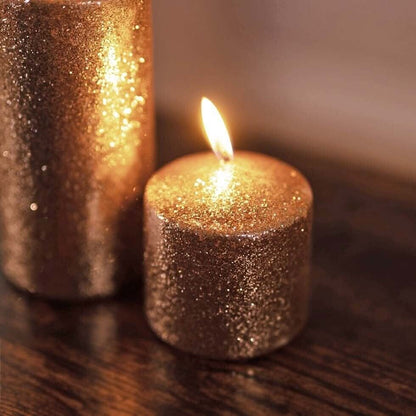 Premium Quality Glitter Pillar Candles Decorations
