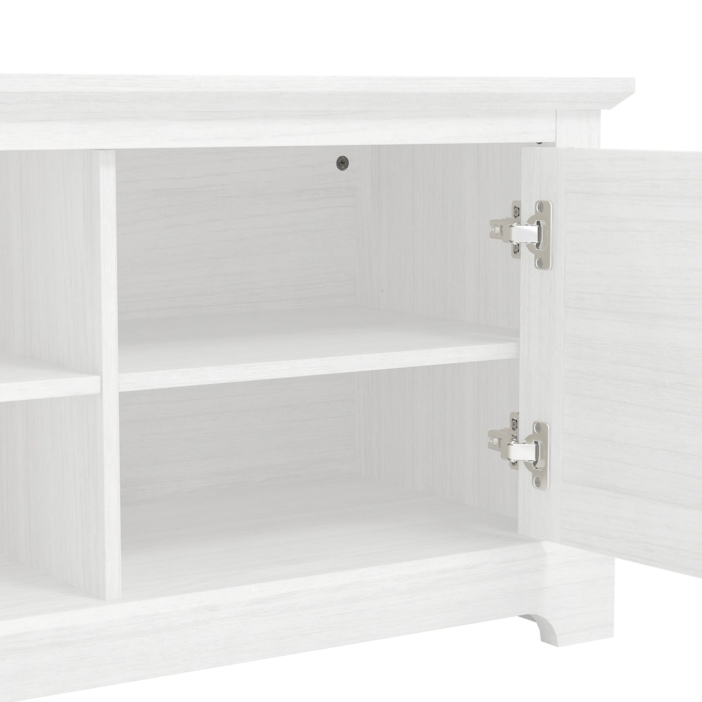 Salcombe TV Unit White 6 Shelves 2 Doors