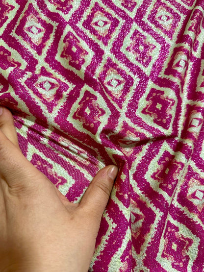 Aztec Lurex Knit Fabric - 4-Way Stretch Patterned Material