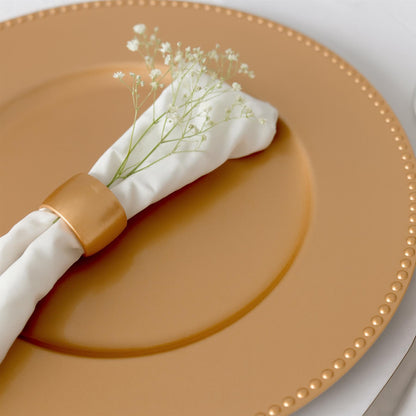 18pc Round Beaded Charger Plates Set - 33cm