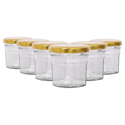90ml Glass Jam Jars with Lids - Pack of 6