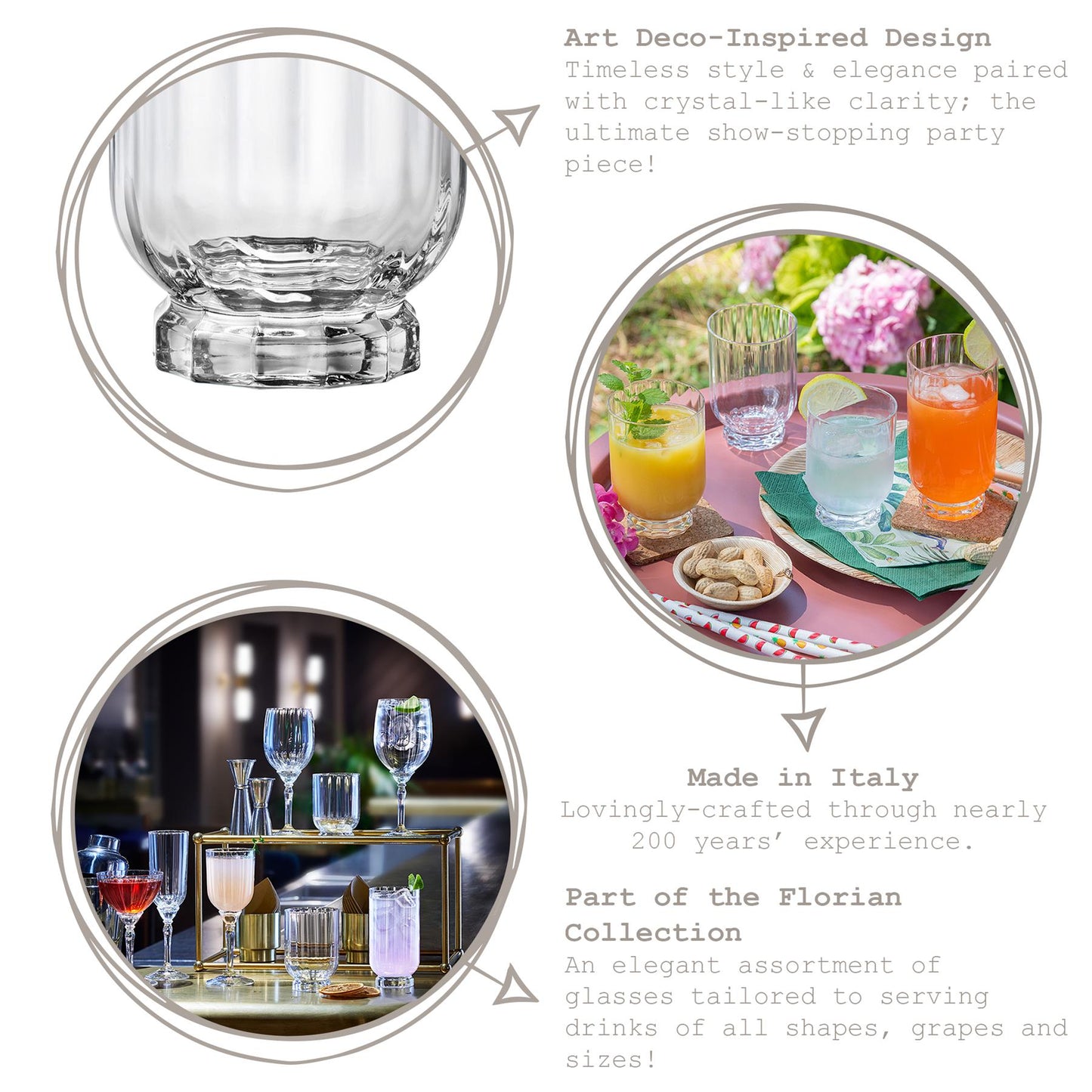 375ml Florian Double Whisky Glasses - Pack of Six