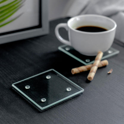 Square Glass Coasters - Pack of Six