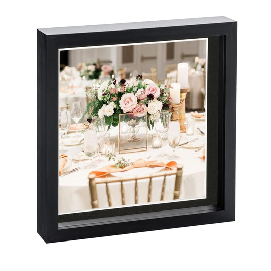 10" x 10" Black 3D Box Photo Frame - with 8" x 8" Mount
