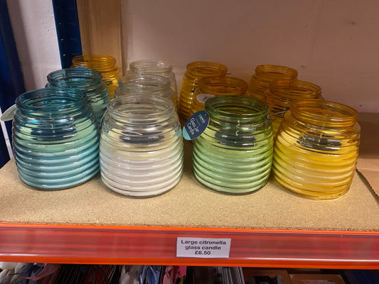 Large citronella glass jar