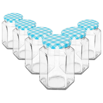 250ml Hexagonal Glass Jam Jars with Lids - Pack of Six