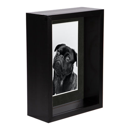 5" x 7" Black 3D Deep Box Photo Frame - with 4" x 6" Mount