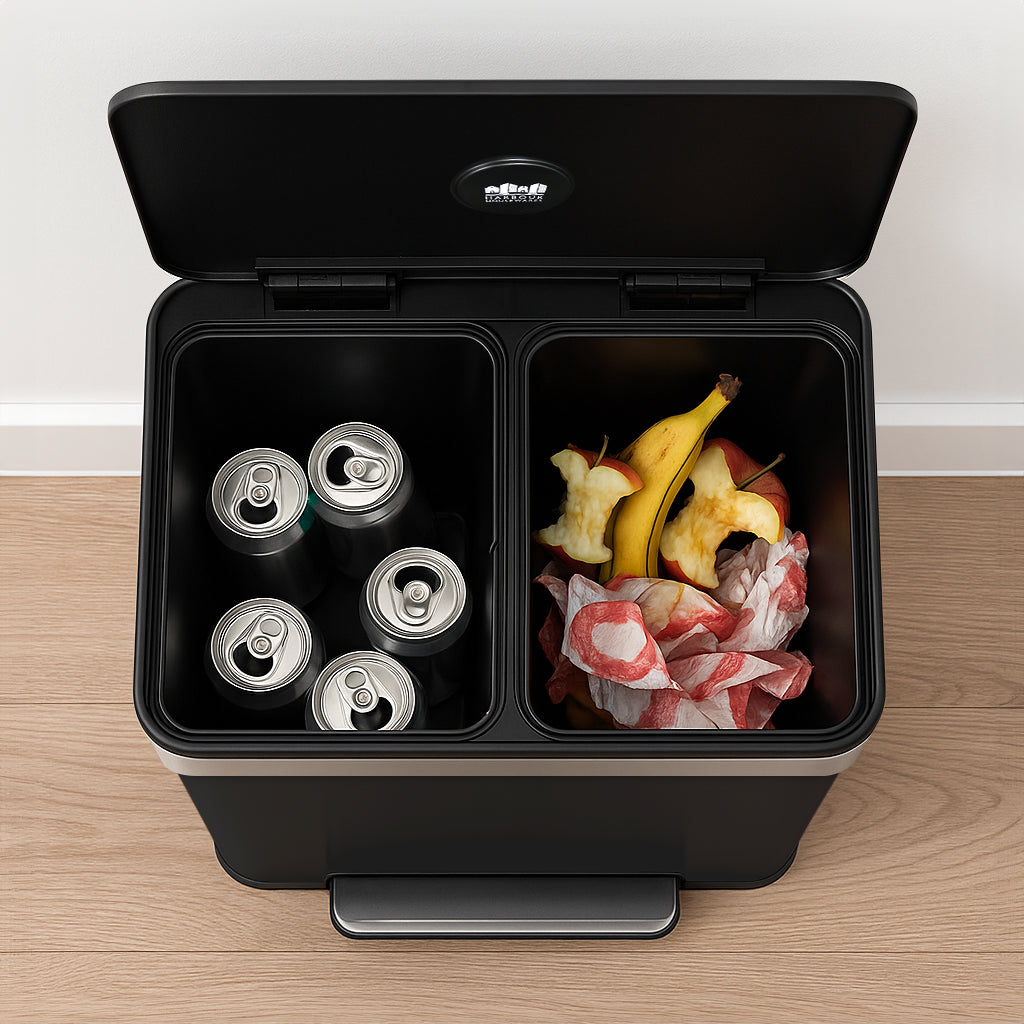 60L (2 x 30L) Stainless Steel Double Kitchen Pedal Bin