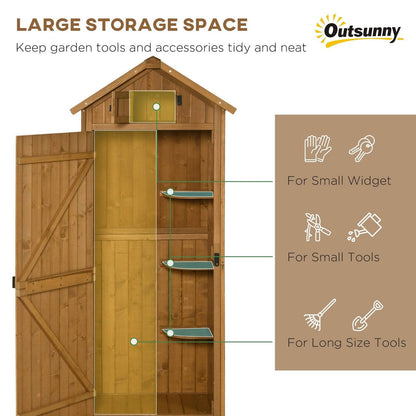 Rustica 179cm Single Door Apex Garden Store Fir Wood Teak by Steadfast