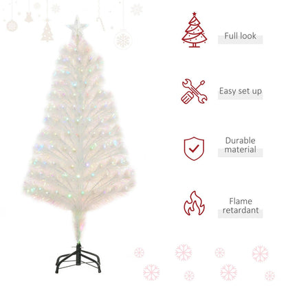 Homcom 4FT Prelit Artificial Christmas Tree with Fiber Optic LED Light