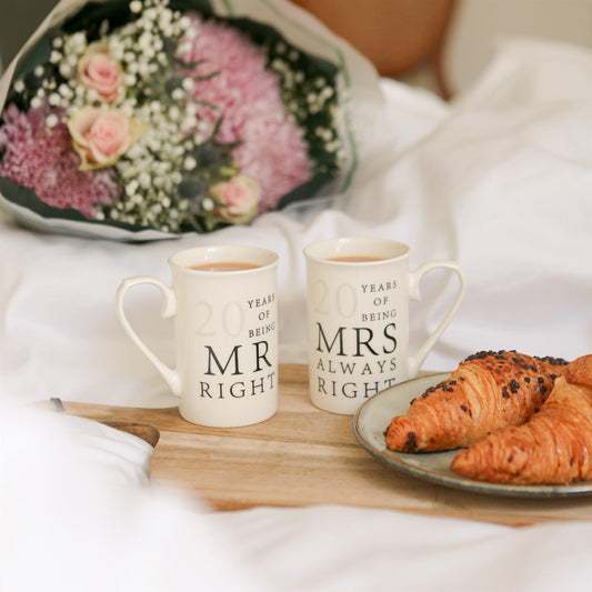 20th Anniversary New Bone China Mug Set - 300ml