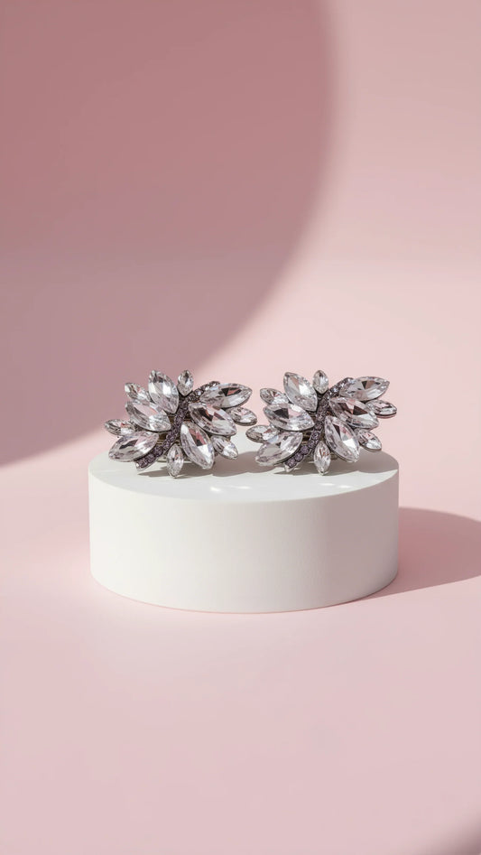 Star Burst Crystal Stud Earrings