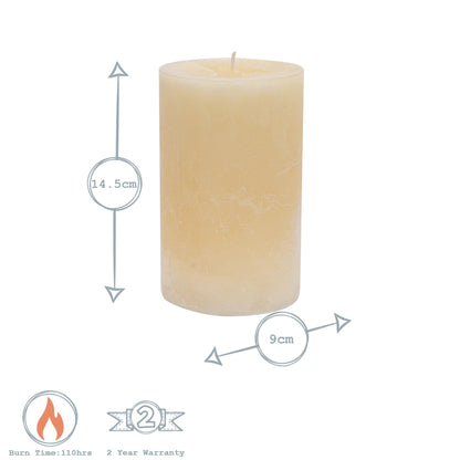 14.5cm Vanilla Round Pillar Candle