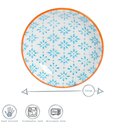 Hand-Printed Stoneware Sauce Dishes - 10cm - Pack of 6