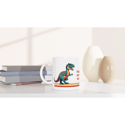 Personalisable White 11oz Ceramic Mug - T-Rex Biscuits