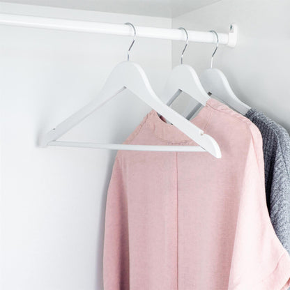 White Wooden Coat Hangers - Pack of 10