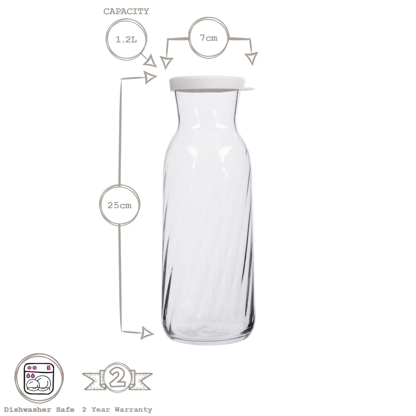 1.2L Fonte Optic Glass Carafe