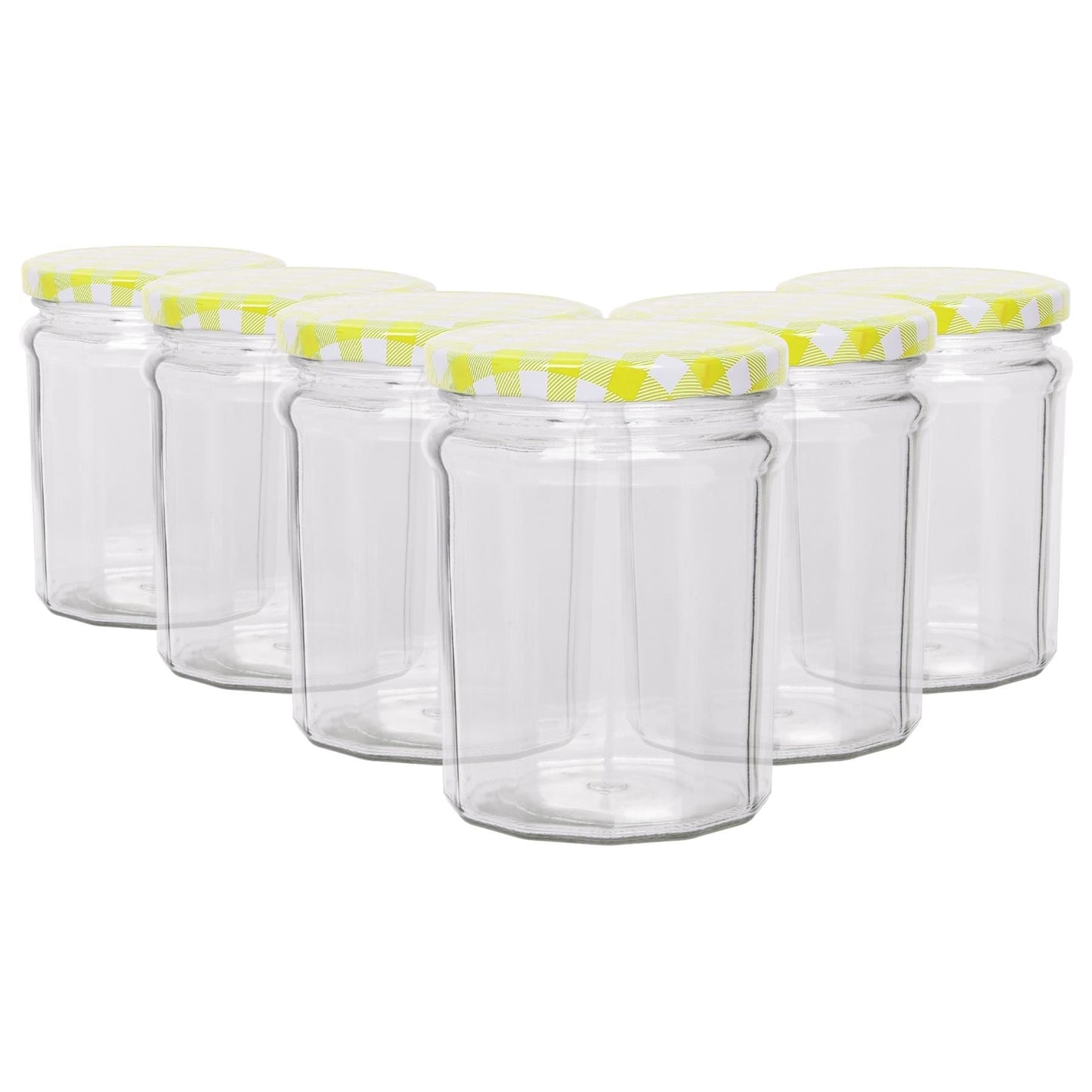 380ml Glass Jam Jars with Lids - Pack of 6