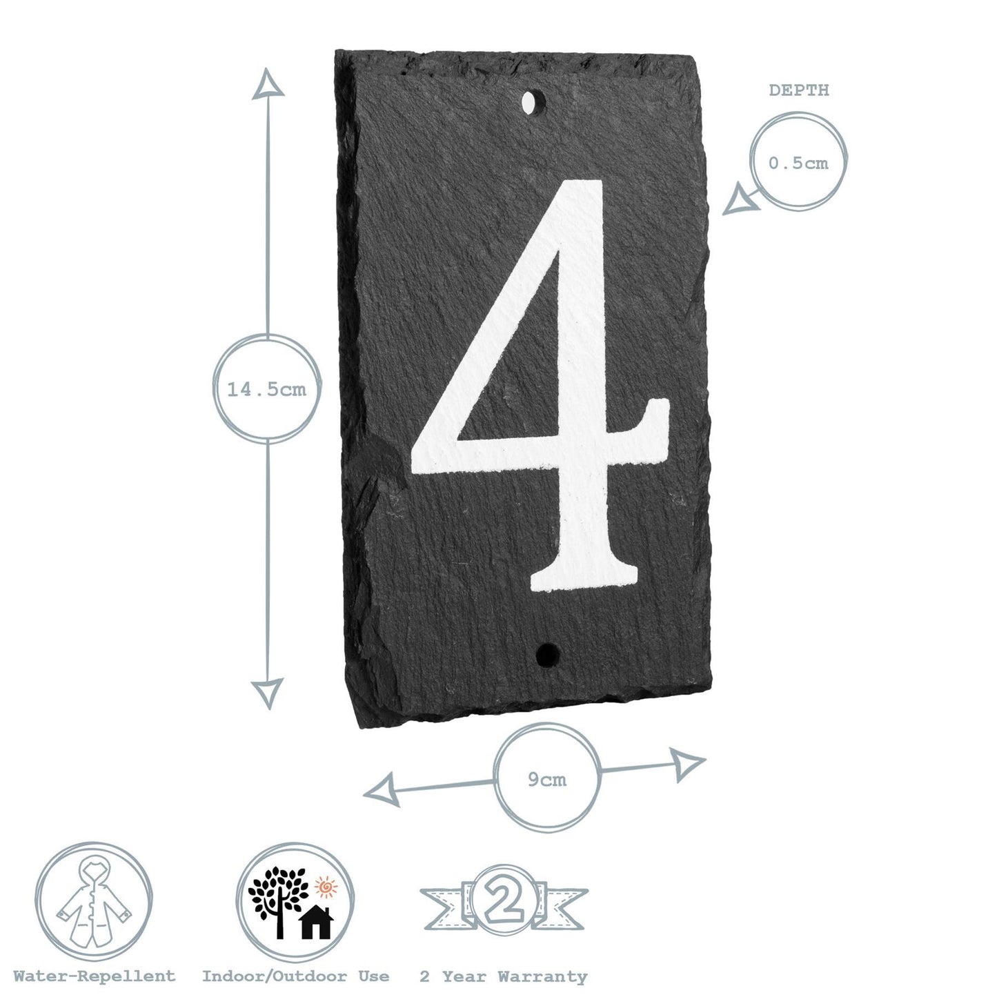 Number 4 Slate House Sign