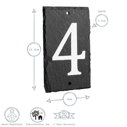 Number 4 Slate House Sign