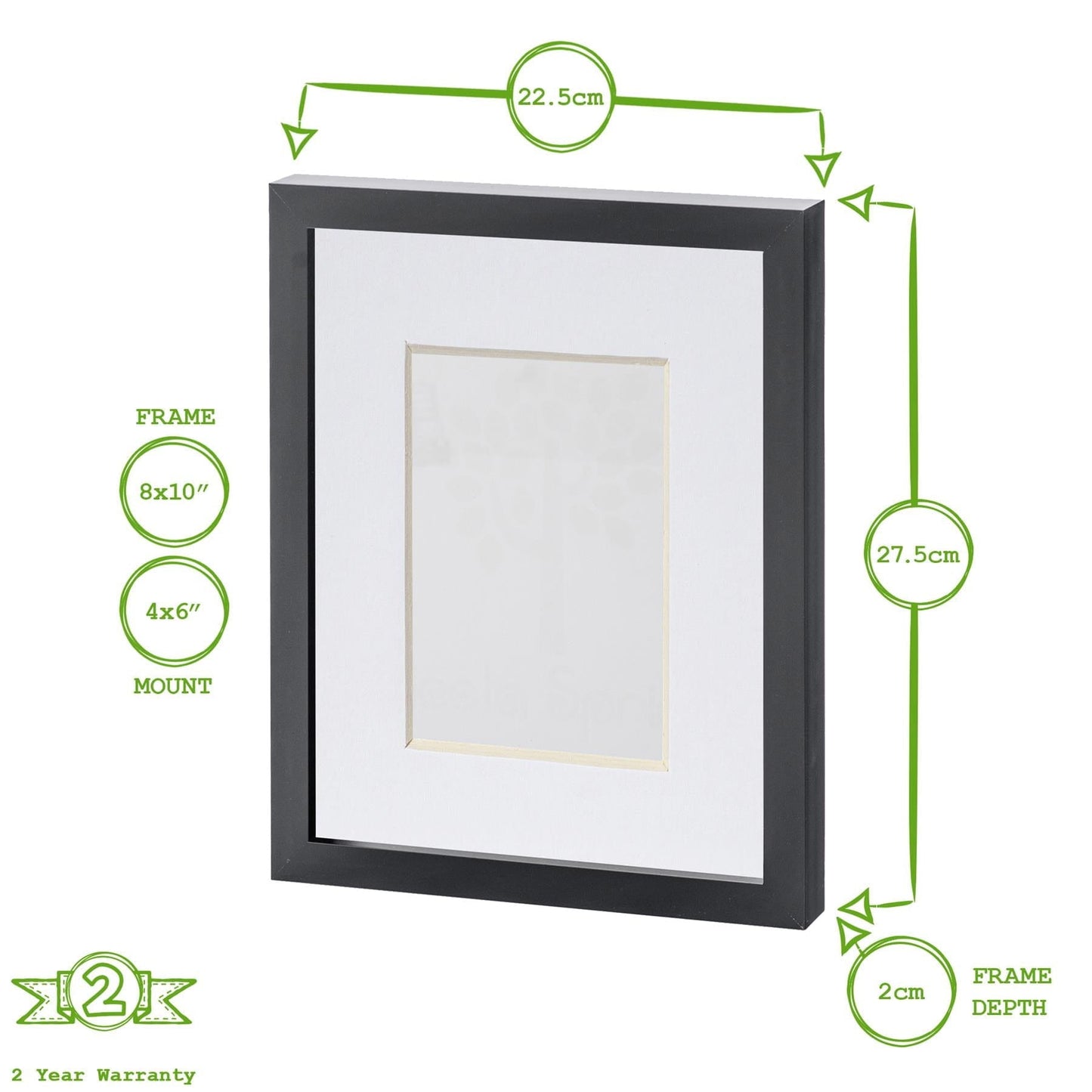 Grey 8" x 10" Photo Frame with 4" x 6" Mount