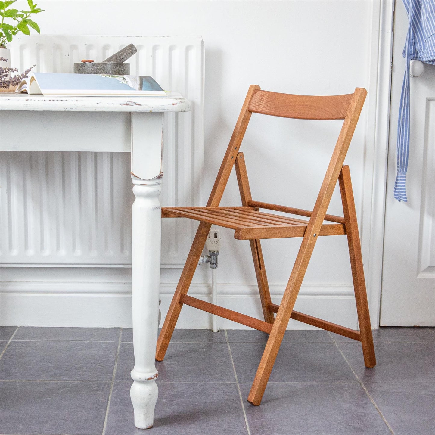 Brown Beech Wood Folding Chair