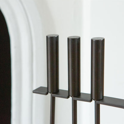 4pc Black 'Goodwood' Fireside Companion Set