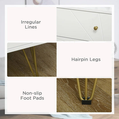 Tall Chest Of Drawers 4-Drawer Dresser For Bedroom Modern Storage Cabinets With Hairpin Legs White