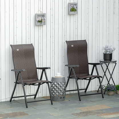 Set of 2 Outdoor Wicker Folding Chairs