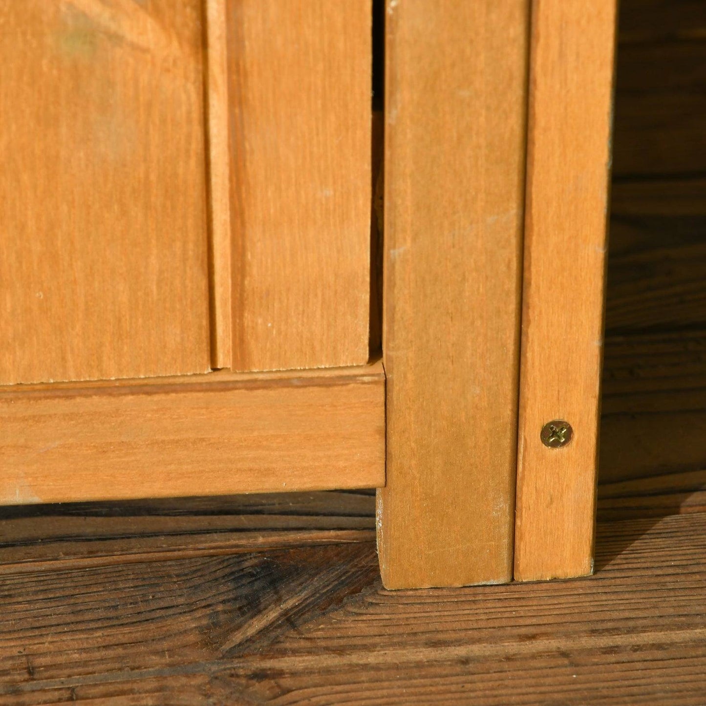 Rustica 179cm Single Door Apex Garden Store Fir Wood Teak by Steadfast