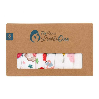 Baby Bandana Dribble Bibs Cotton Pack Of 8 - Girls