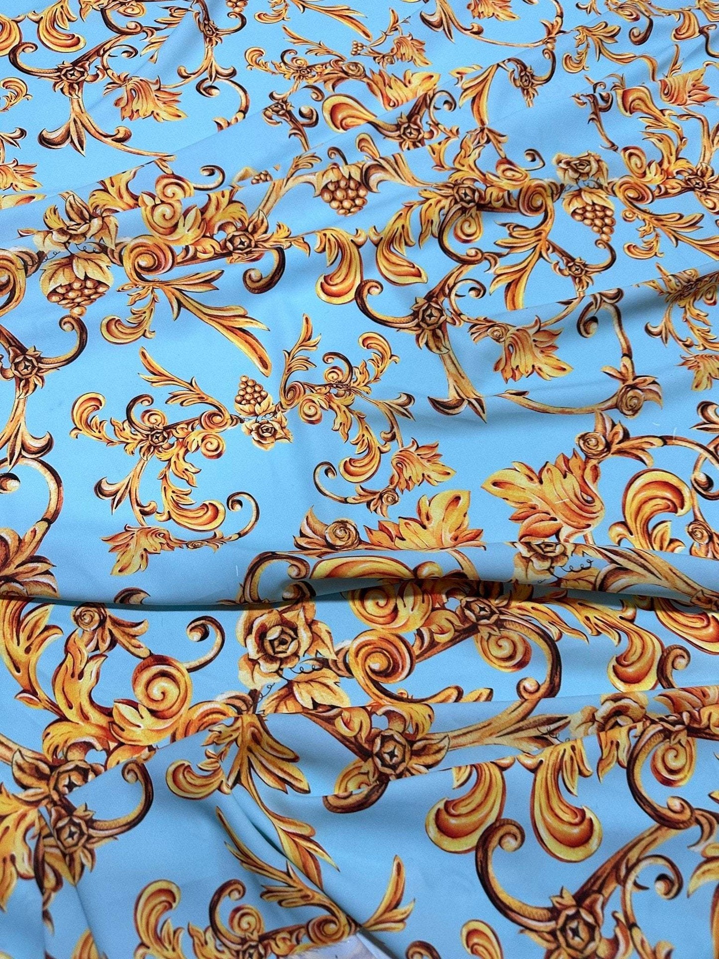 Baroque Print Fabric – Custom Printed Fabric on Satin, Crepe, Spandex or Chiffon