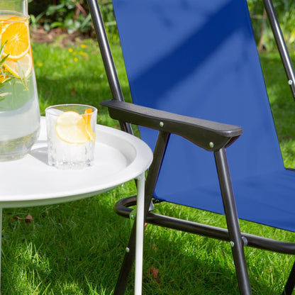 Navy Folding Metal Beach Chair